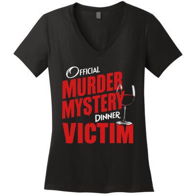 Murder Mystery Detective Documentary True Crime Women's V-Neck T-Shirt