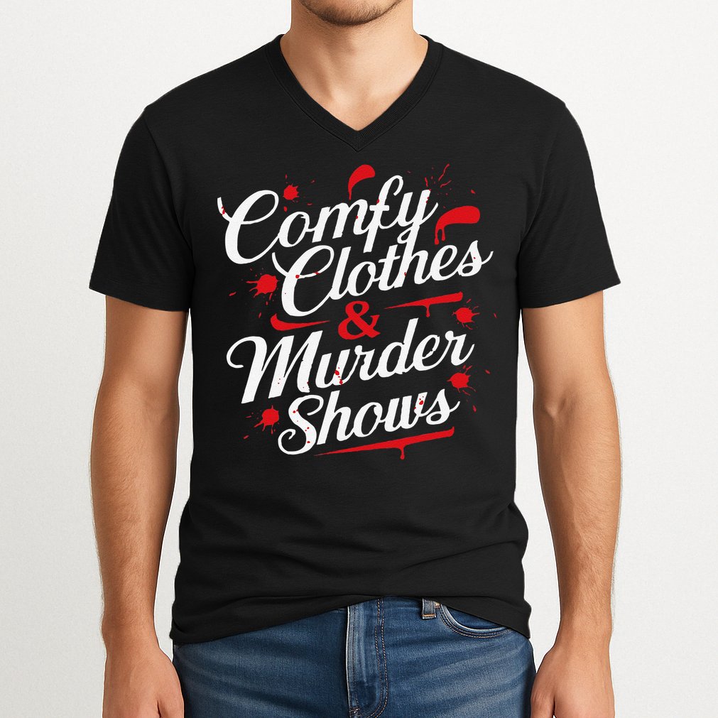 Murder Mystery Detective Documentary True Crime V-Neck T-Shirt