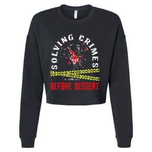 Murder Mystery Dinner Playing Victim Crime Dinner Cropped Pullover Crew