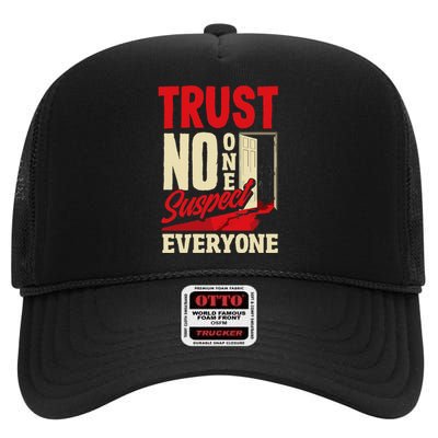 Murder Mystery Dinner Playing Victim Crime Dinner High Crown Mesh Back Trucker Hat