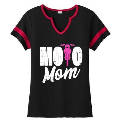 Motorcycle Motocross Dirt Bike Racing Moto Mom Gift Ladies Halftime Notch Neck Tee