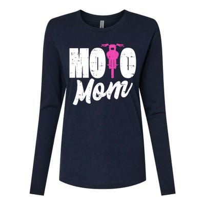 Motorcycle Motocross Dirt Bike Racing Moto Mom Gift Womens Cotton Relaxed Long Sleeve T-Shirt