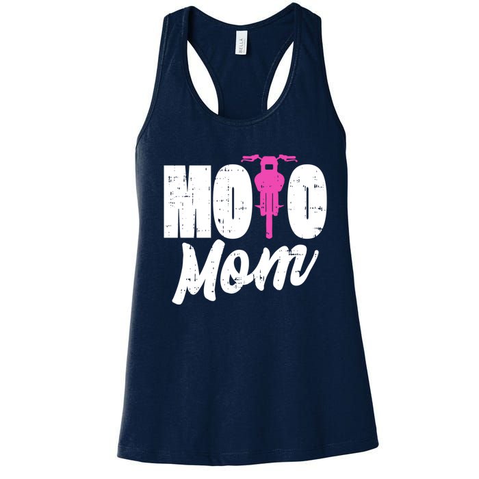 Motorcycle Motocross Dirt Bike Racing Moto Mom Gift Women's Racerback Tank