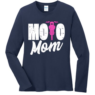 Motorcycle Motocross Dirt Bike Racing Moto Mom Gift Ladies Long Sleeve Shirt