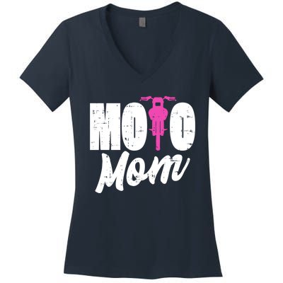 Motorcycle Motocross Dirt Bike Racing Moto Mom Gift Women's V-Neck T-Shirt