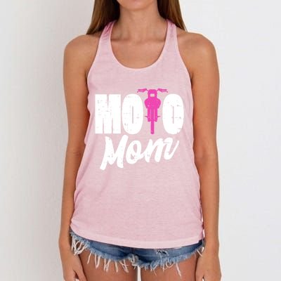 Motorcycle Motocross Dirt Bike Racing Moto Mom Gift Women's Knotted Racerback Tank