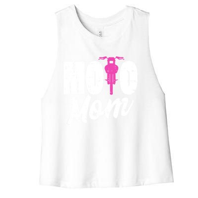 Motorcycle Motocross Dirt Bike Racing Moto Mom Gift Women's Racerback Cropped Tank