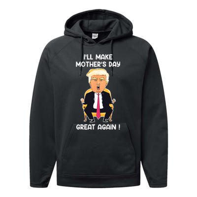 Make MotherS Day Great Again Mom Ltsp Funny Donald Trump Performance Fleece Hoodie