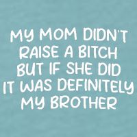 My Mom Didnt Raise A Bitch But If She Did It Was Definitely My Brother Sueded Cloud Jersey T-Shirt