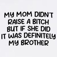 My Mom Didnt Raise A Bitch But If She Did It Was Definitely My Brother Button