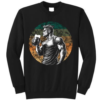 Muscular Man Drinking Beer Sweatshirt