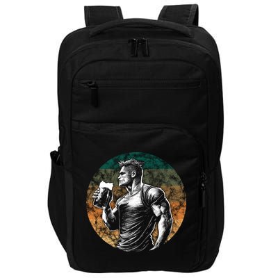 Muscular Man Drinking Beer Impact Tech Backpack