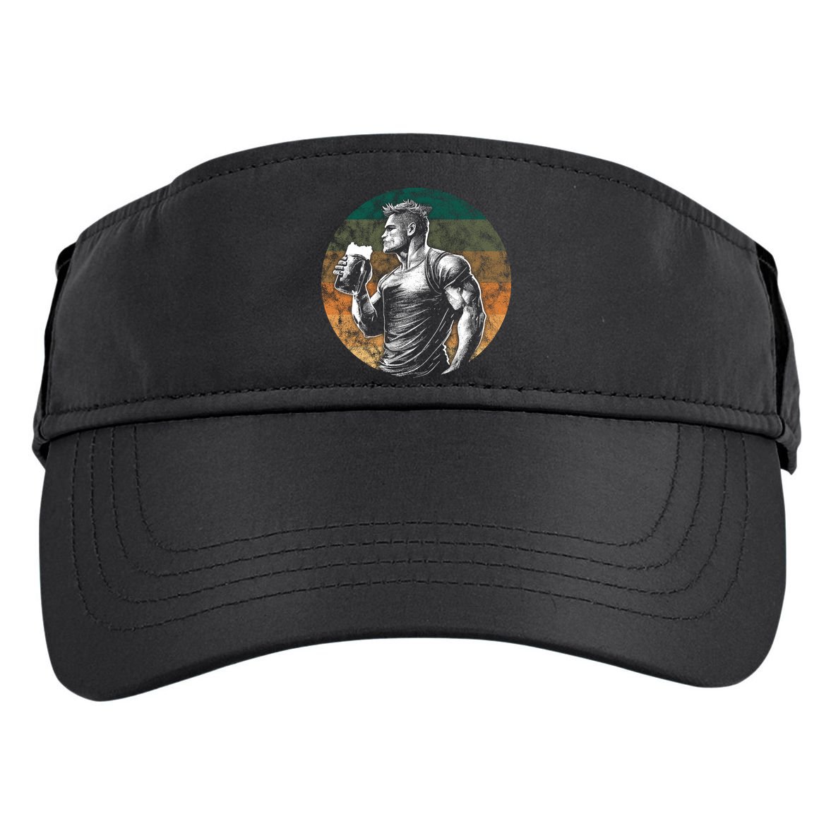 Muscular Man Drinking Beer Adult Drive Performance Visor