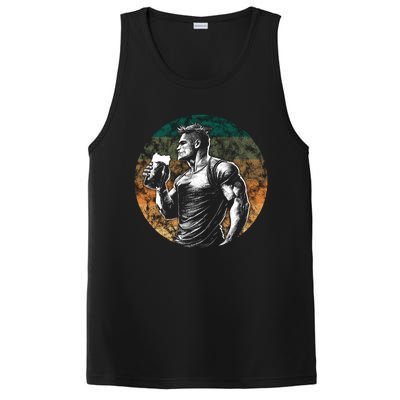 Muscular Man Drinking Beer PosiCharge Competitor Tank