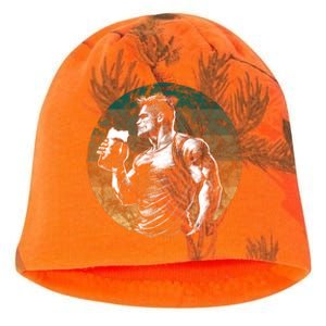 Muscular Man Drinking Beer Kati - Camo Knit Beanie