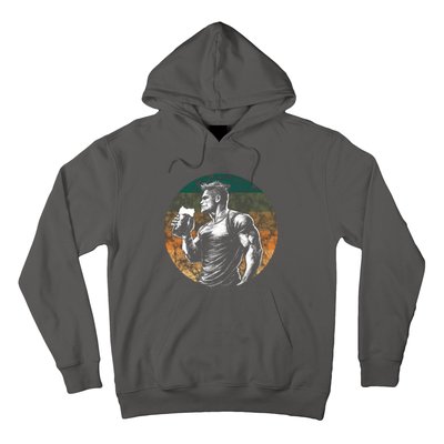 Muscular Man Drinking Beer Hoodie