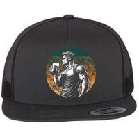 Muscular Man Drinking Beer Flatbill Hat
