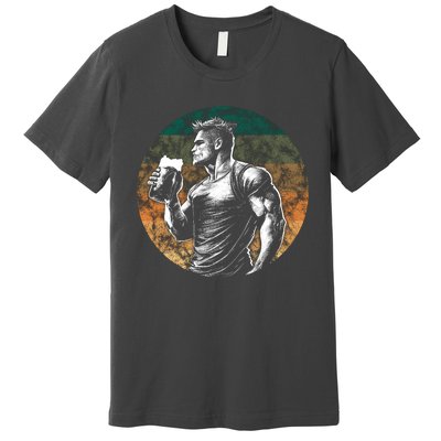 Muscular Man Drinking Beer Premium T-Shirt