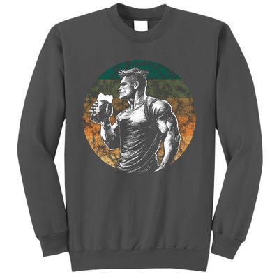 Muscular Man Drinking Beer Tall Sweatshirt