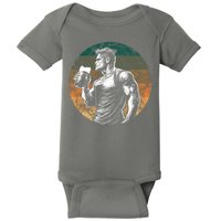 Muscular Man Drinking Beer Baby Bodysuit