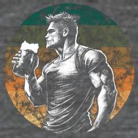 Muscular Man Drinking Beer Baby Bodysuit