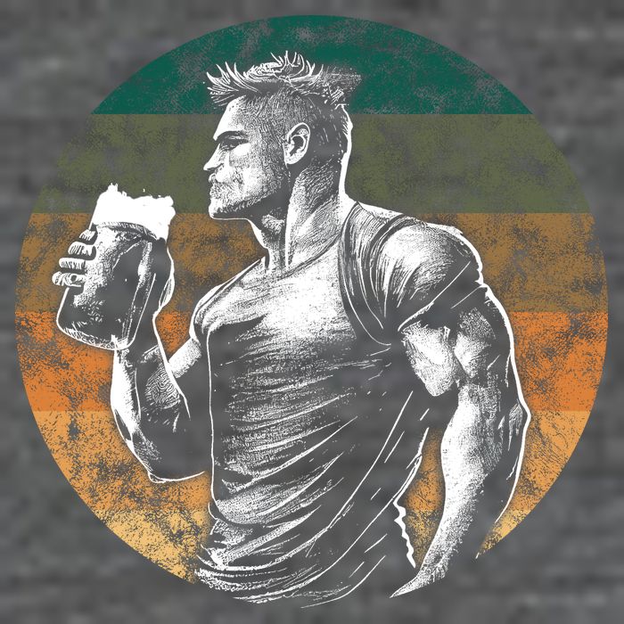Muscular Man Drinking Beer Baby Bodysuit