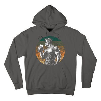 Muscular Man Drinking Beer Tall Hoodie