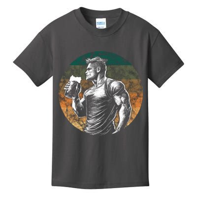 Muscular Man Drinking Beer Kids T-Shirt