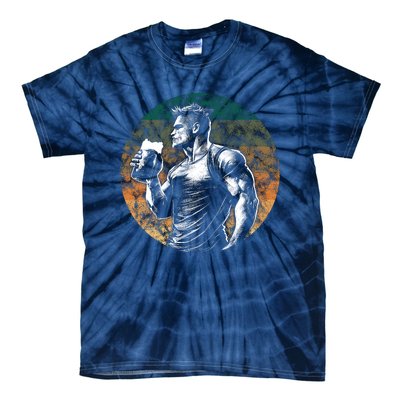 Muscular Man Drinking Beer Tie-Dye T-Shirt