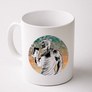 Muscular Man Drinking Beer Coffee Mug