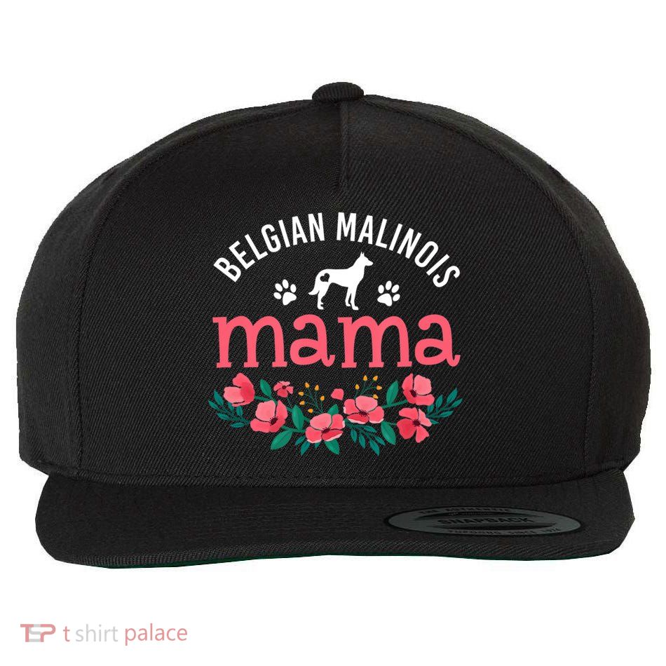 Malinois Mama Dog Women Belgian Malinois Dog Lover Mom Wool Snapback Cap