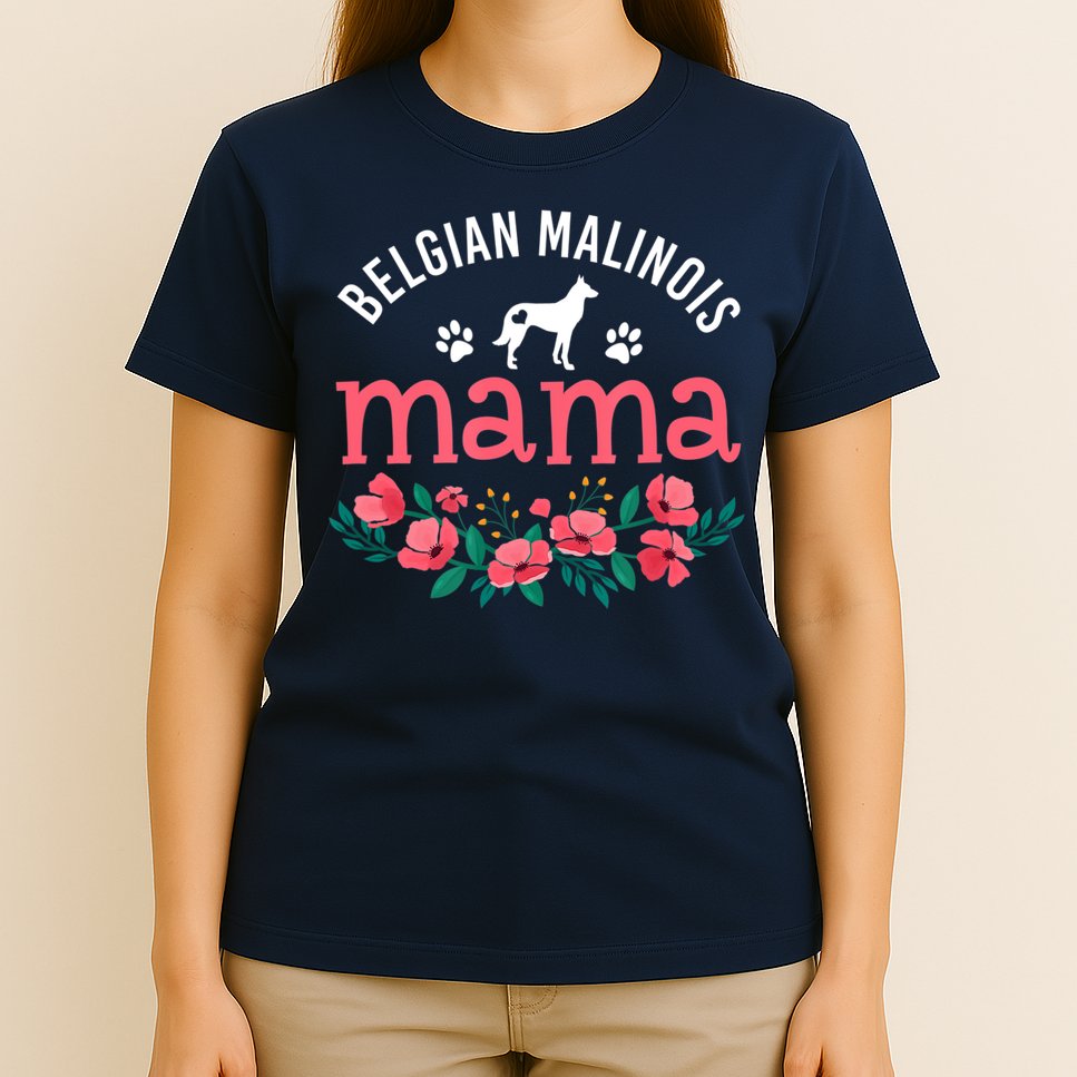 Malinois Mama Dog Women Belgian Malinois Dog Lover Mom T-Shirt