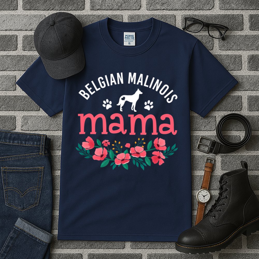 Malinois Mama Dog Women Belgian Malinois Dog Lover Mom Tall T-Shirt