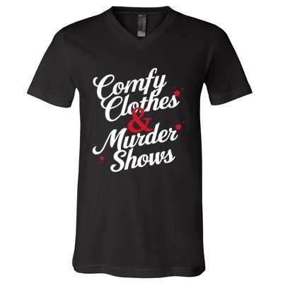 Murder Mystery Detective Documentary True Crime V-Neck T-Shirt