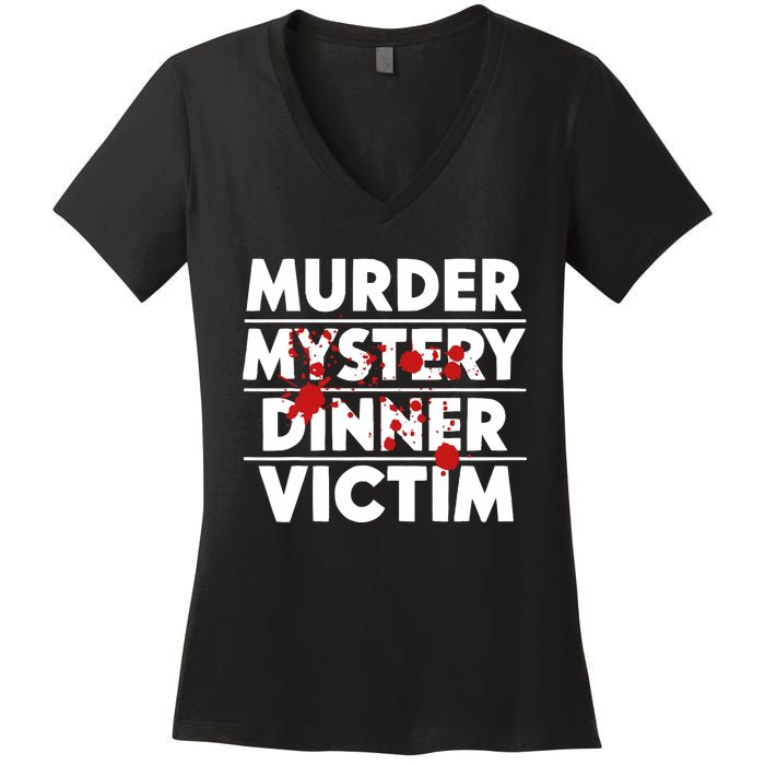 Murder Mystery Detective Documentary True Crime Women's V-Neck T-Shirt