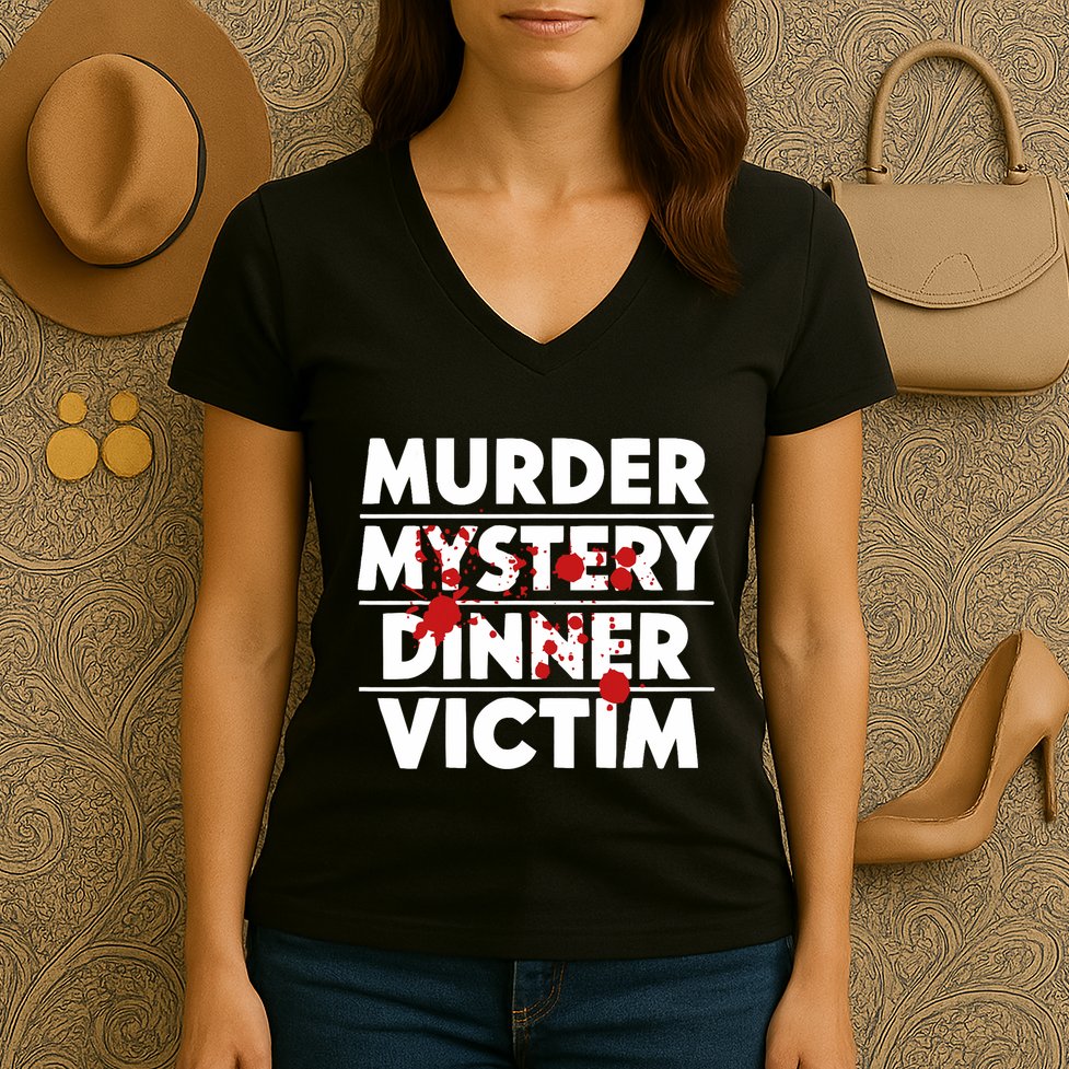 Murder Mystery Detective Documentary True Crime Women's V-Neck T-Shirt