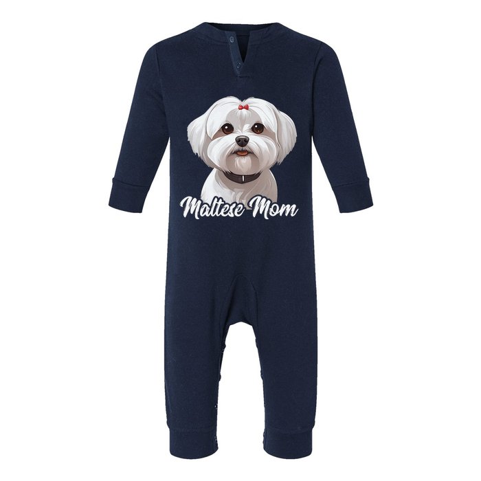 Maltese Mom Dog Mama Cute Mothers Day For Maltese Owner Infant Fleece One Piece