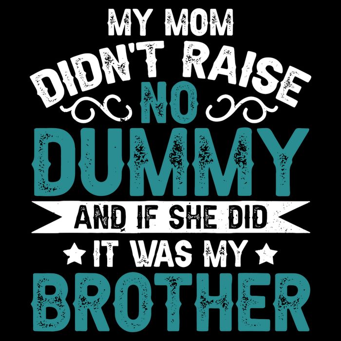 My Mom Didnt Raise No Dummy If She Did It Was My Brother 7-Panel Snapback Hat