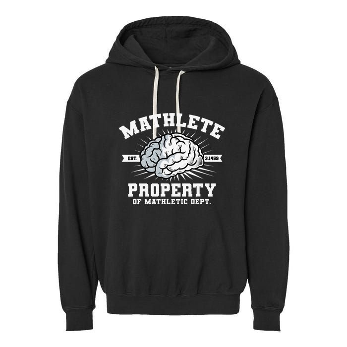Mathlete Mathletic Dept. Est 3.1459 Math Teacher Pi Day Garment-Dyed Fleece Hoodie