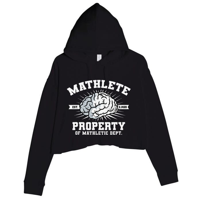 Mathlete Mathletic Dept. Est 3.1459 Math Teacher Pi Day Crop Fleece Hoodie
