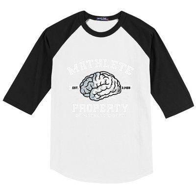 Mathlete Mathletic Dept. Est 3.1459 Math Teacher Pi Day Baseball Sleeve Shirt