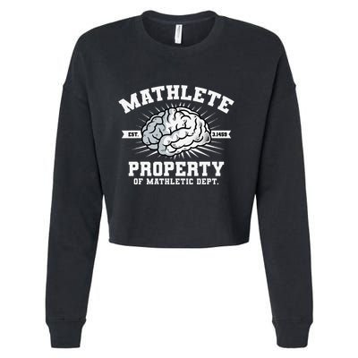 Mathlete Mathletic Dept. Est 3.1459 Math Teacher Pi Day Cropped Pullover Crew