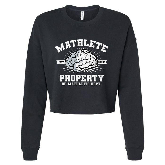 Mathlete Mathletic Dept. Est 3.1459 Math Teacher Pi Day Cropped Pullover Crew