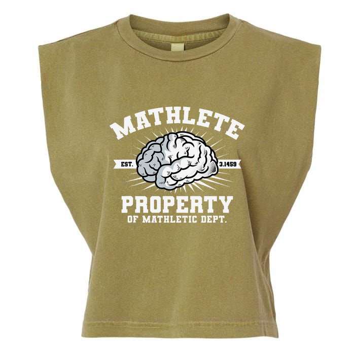 Mathlete Mathletic Dept. Est 3.1459 Math Teacher Pi Day Garment-Dyed Women's Muscle Tee