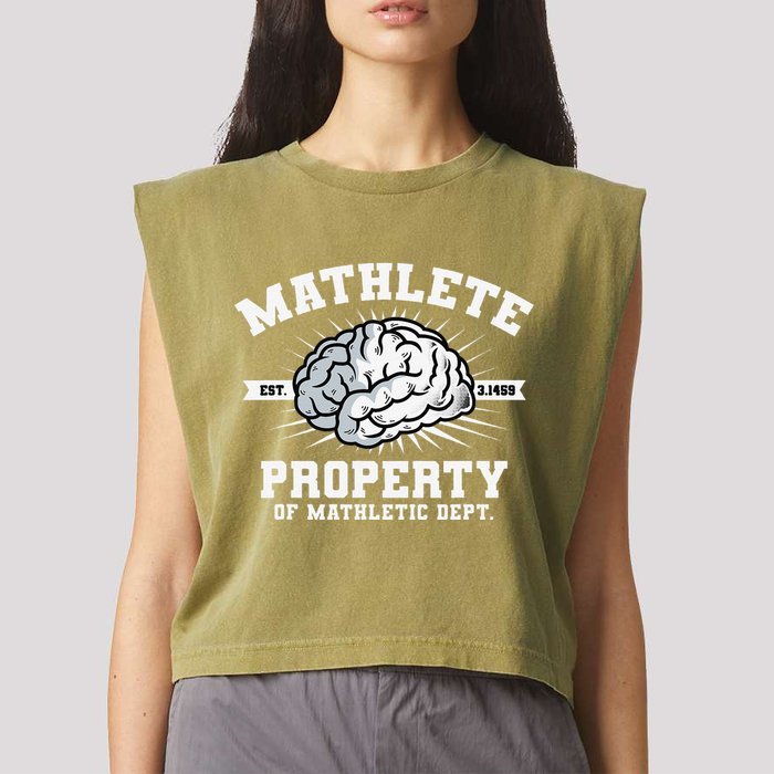 Mathlete Mathletic Dept. Est 3.1459 Math Teacher Pi Day Garment-Dyed Women's Muscle Tee