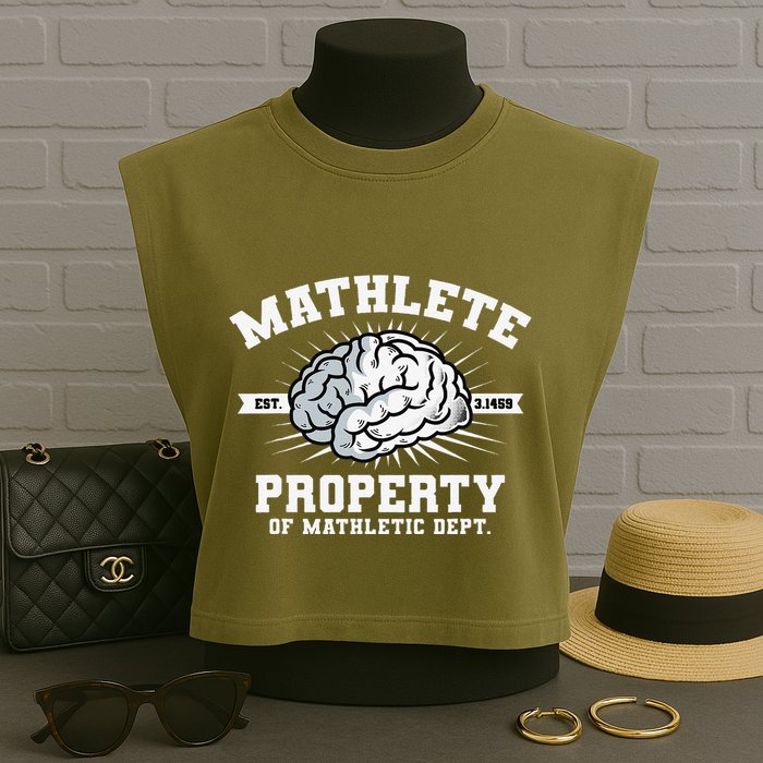 Mathlete Mathletic Dept. Est 3.1459 Math Teacher Pi Day Garment-Dyed Women's Muscle Tee