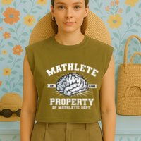 Mathlete Mathletic Dept. Est 3.1459 Math Teacher Pi Day Garment-Dyed Women's Muscle Tee