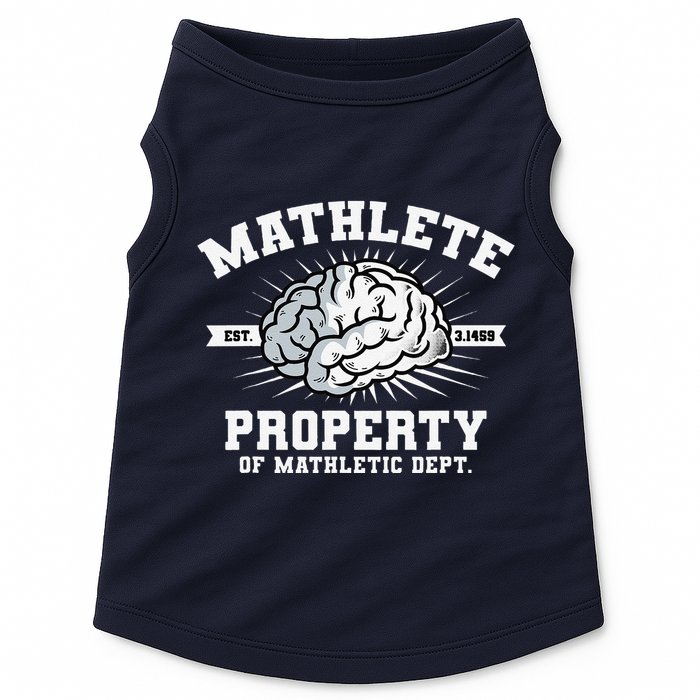Mathlete Mathletic Dept. Est 3.1459 Math Teacher Pi Day Doggie Tank