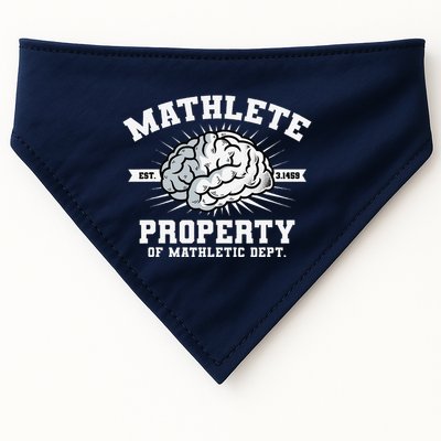 Mathlete Mathletic Dept. Est 3.1459 Math Teacher Pi Day USA-Made Doggie Bandana