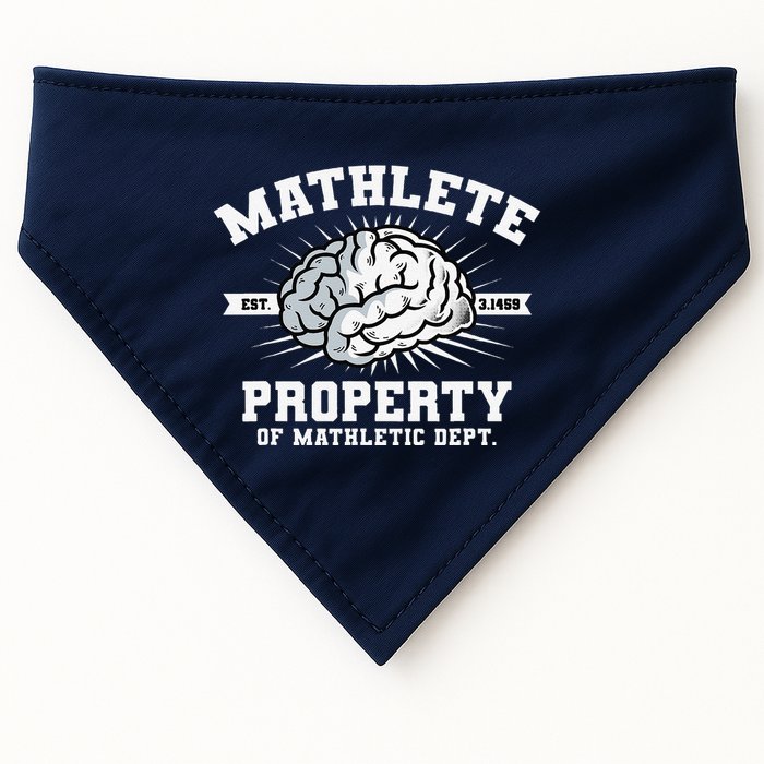 Mathlete Mathletic Dept. Est 3.1459 Math Teacher Pi Day USA-Made Doggie Bandana